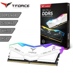 Memoria RAM DDR5 Team Group T-Force Delta RGB 16Gb 5200Mhz Blanca