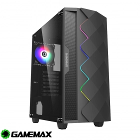 Case Gamemax Black Diamond / Vidrio templado / ARGB / 1 ventilador