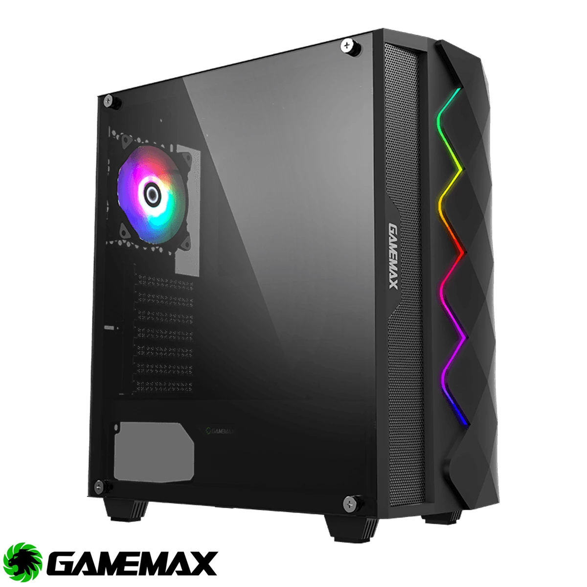Case Gamemax Black Diamond / Vidrio templado / ARGB / 1 ventilador