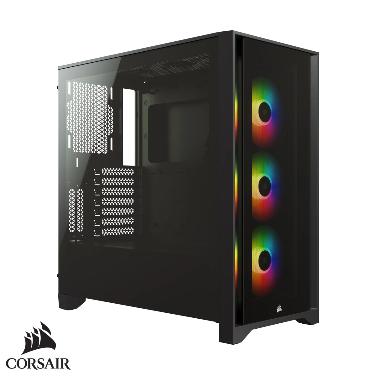 Case Corsair iCUE 4000X RGB / Vidrio templado / 3 ventiladores / Negro