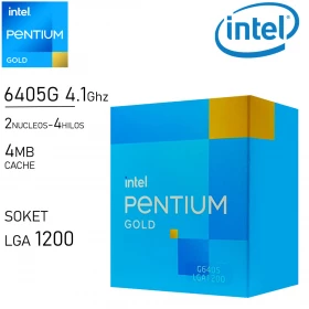 Procesador Intel Pentium Gold G6405 4.1GHz 2 Núcleos 4 Hilos LGA1200 10ma