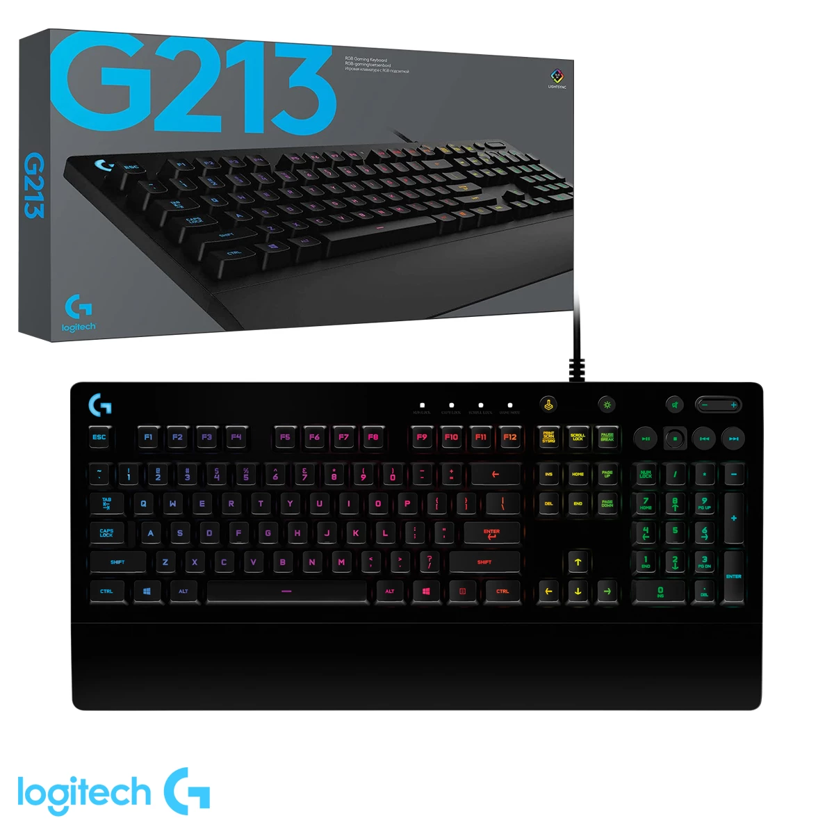 Logitech G213 Prodigy Gaming Keyboard, LIGHTSYNC RGB Puerto Rico