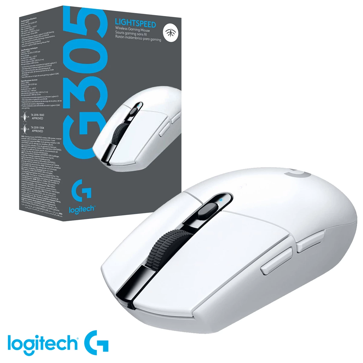 Mouse Logitech G305 Wireless 12k DPI Blanco