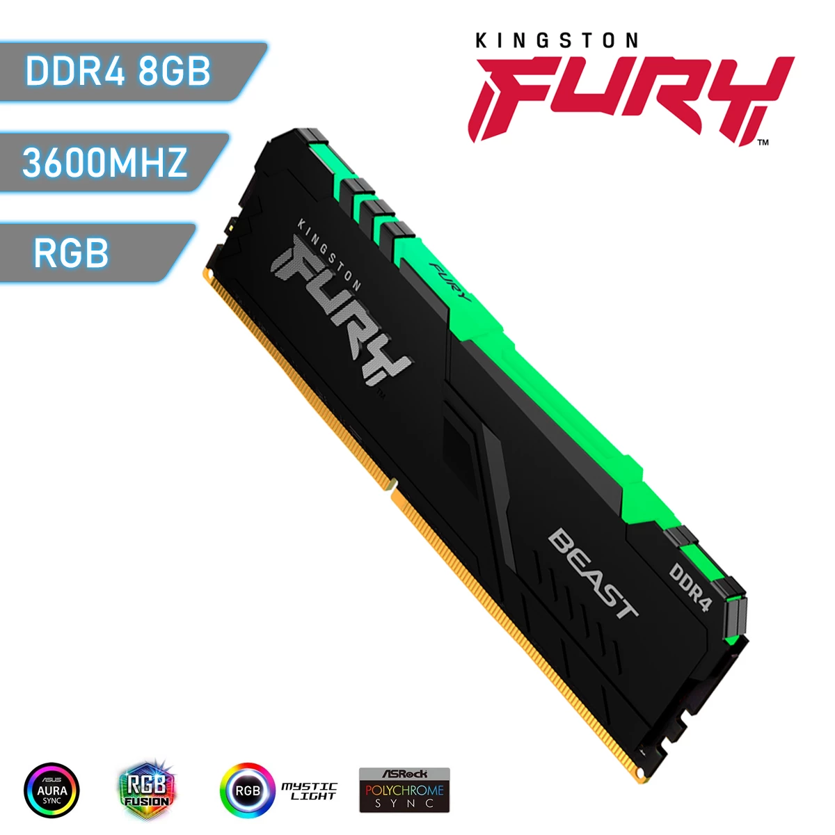 Memoria RAM DDR4 Kingston Fury Beast 8Gb 3600Mhz RGB