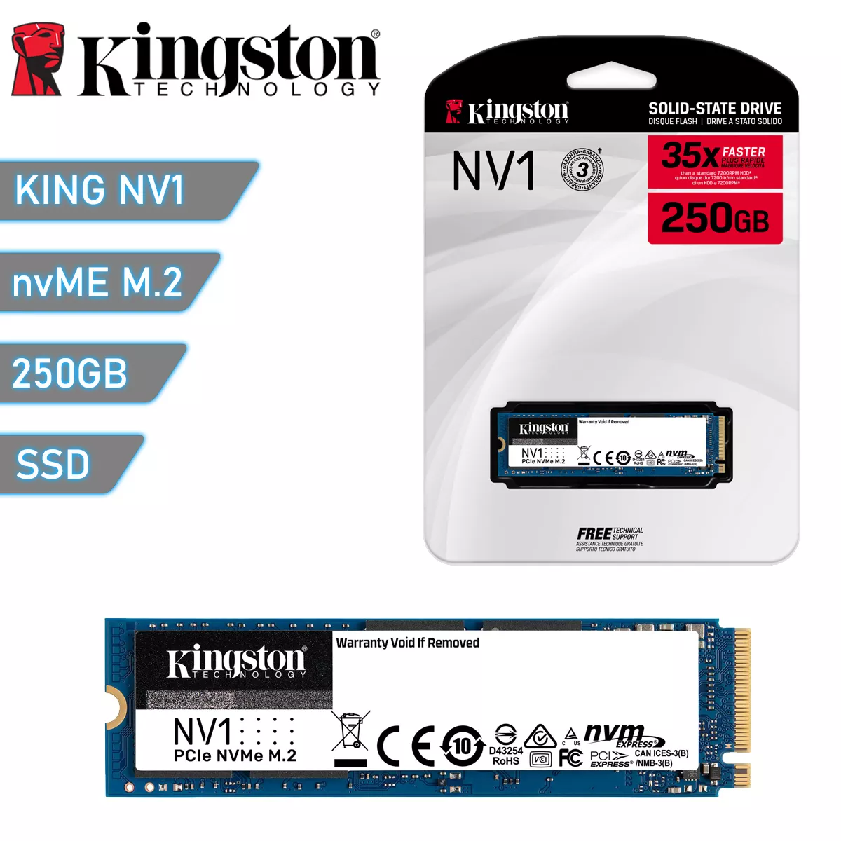 formación Telemacos Preludio Disco sólido SSD M.2 NVMe Kingston NV1 250Gb | Quito Ecuador