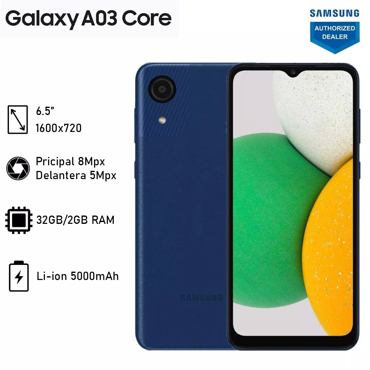 Celular Samsung A03 Core OC 2GB 32GB 4G-Lte 6.5 Azul
