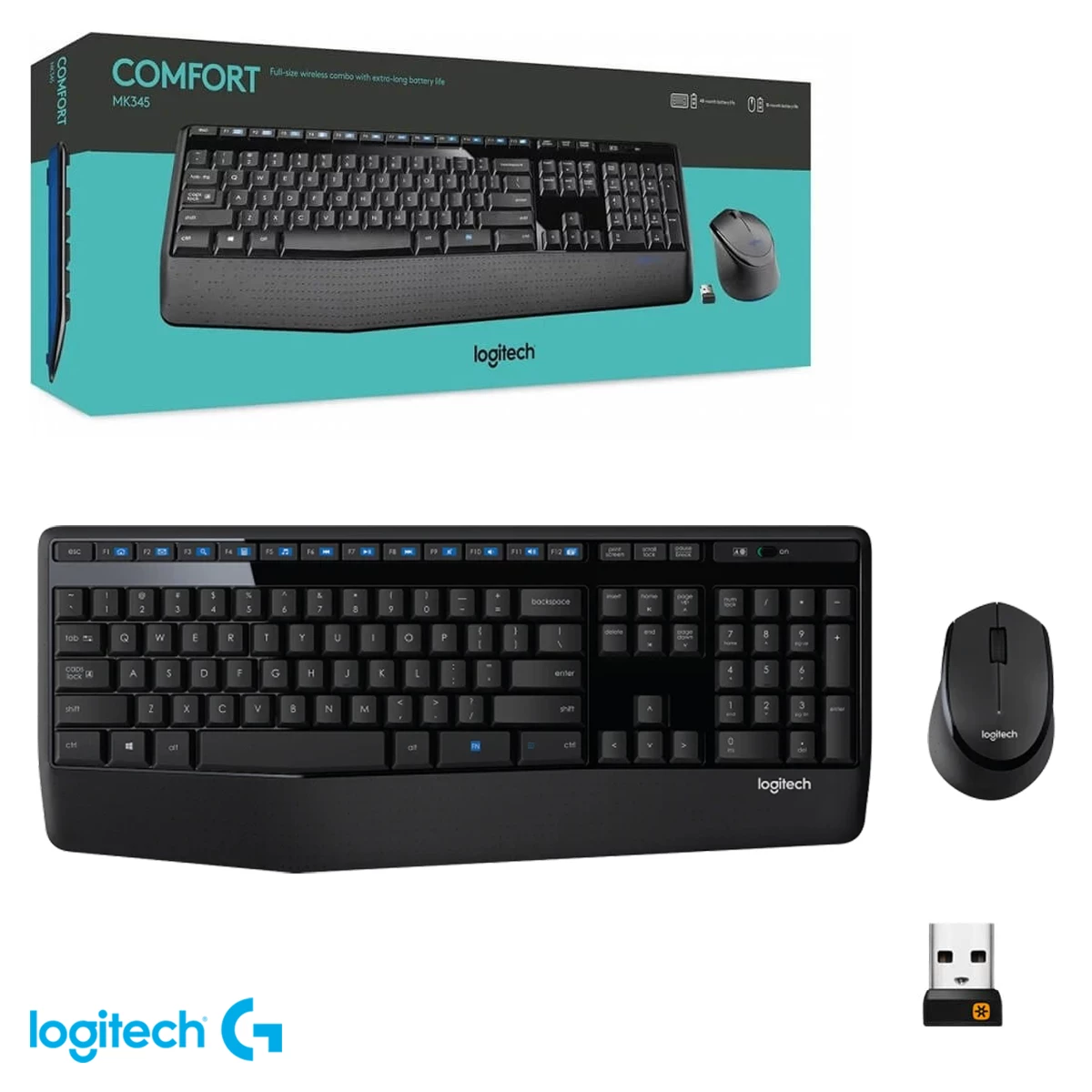 Combo de teclado y mouse Logitech MK345