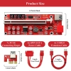 Riser PCIe GPU MZHOU 16x1 6 pines Ver013 Pro 10 Capacitores (Minería criptomonedas)