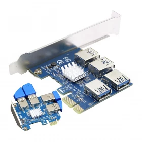 PCIe Splitter 1X4 SYONCON UEX1-04 Riser elevador (Minería criptomonedas)