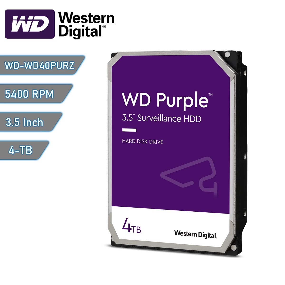 Disco duro HDD 4Tb Western Digital WD40PURZ