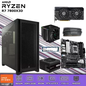 CPU Gamer Ryzen 7 7800XD | 32GB DDR5 | 1TB 4.0 | RTX 4070 Super