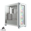 Case Corsair iCUE 4000X RGB / Vidrio templado / 3 ventiladores / Blanco