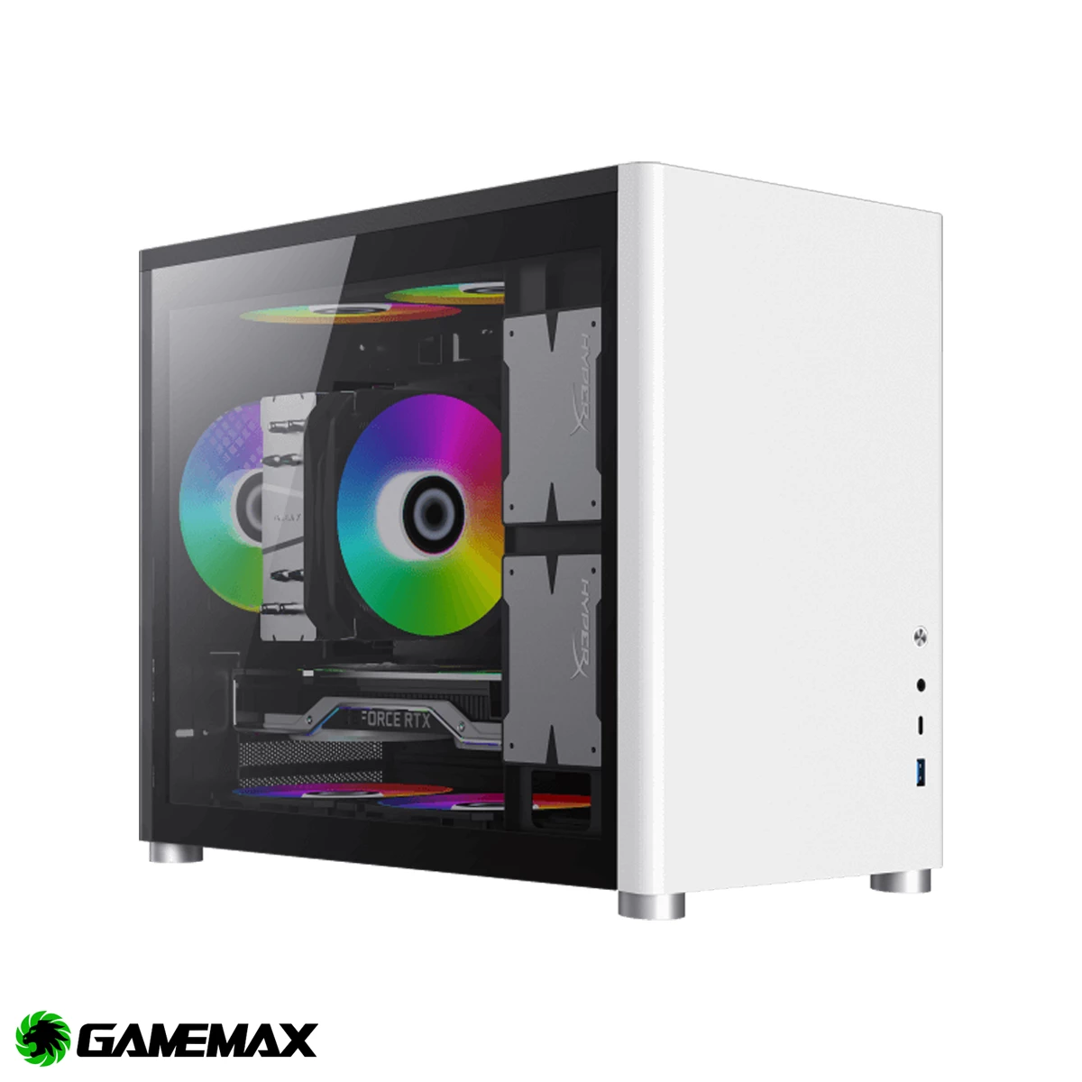 Case Gamemax Spark White / mATX / Vidrio templado / ARGB