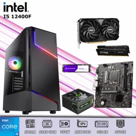 CPU Gamer Intel Core i5 12400F | 16GB RAM | 512GB M.2 | RTX 4060 8GB