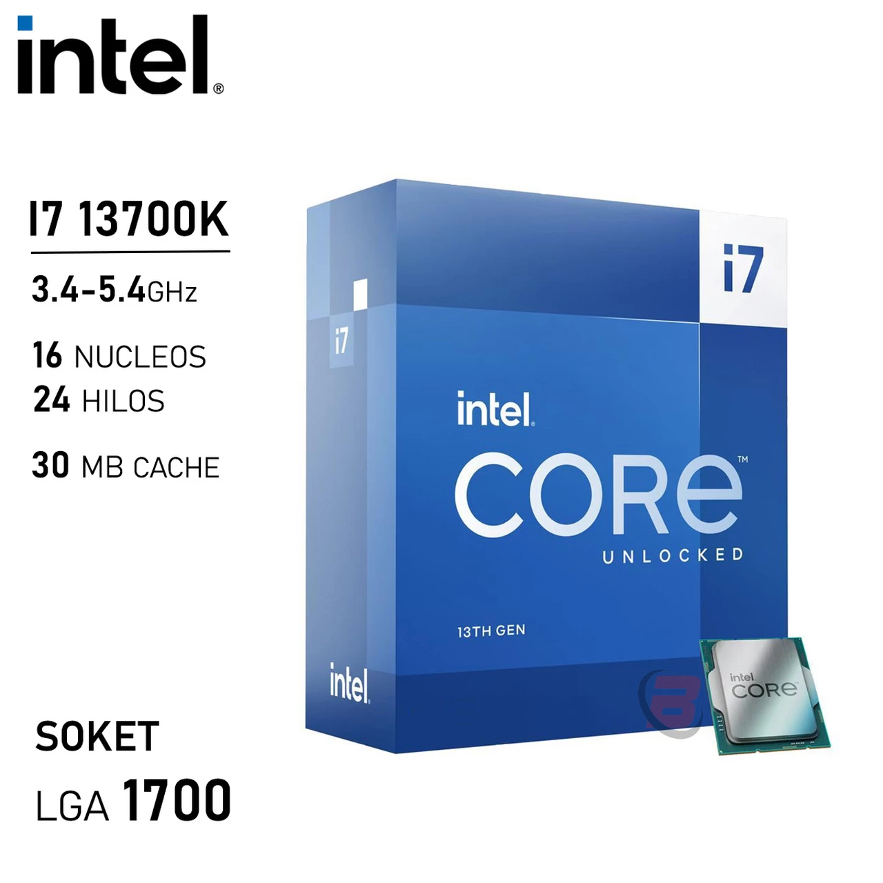 Procesador Intel Core i7 13700K 3.4GHz LGA1700 13va
