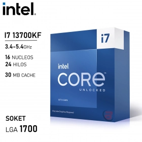 Procesador Intel Core i7 13700KF 3.4GHz 16 Núcleos 24 Hilos LGA1700 13va