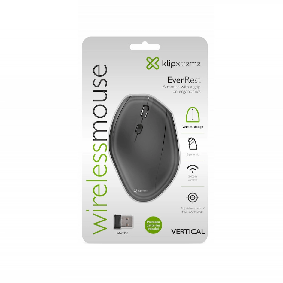 Mouse Klip Xtreme KX KMW390 Wireless Vertical 2.4 GHz Black