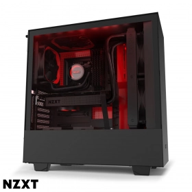 Case NZXT H510i / Vidrio templado / 2 ventiladores / Negro - Rojo