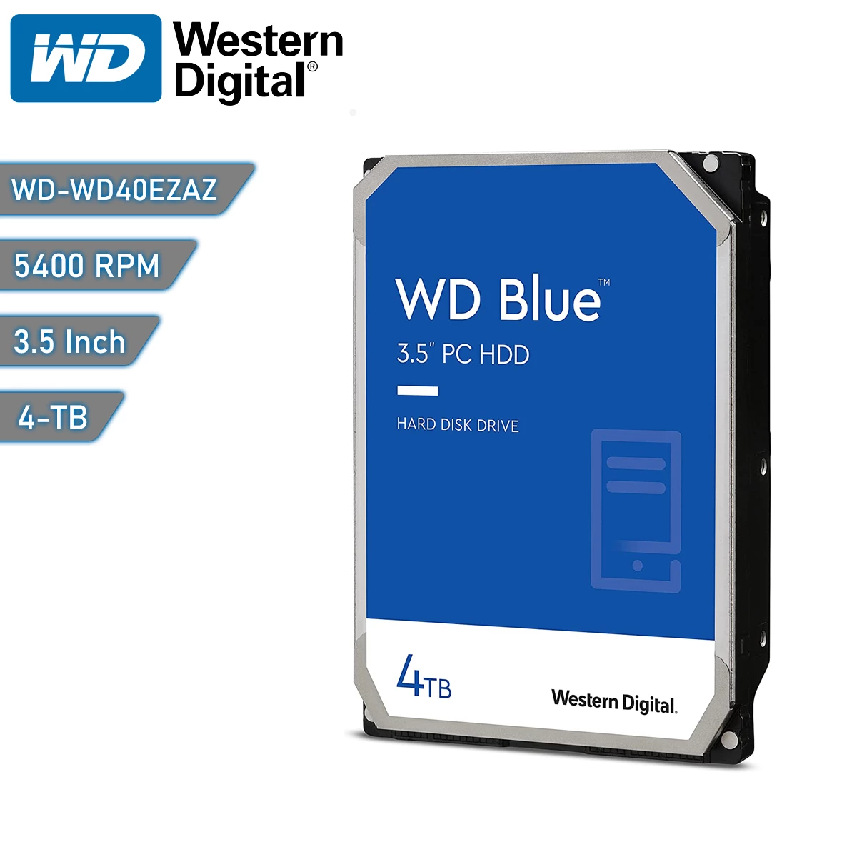 Disco duro HDD 4Tb Western Digital WD40EZAZ SATA WD Blue