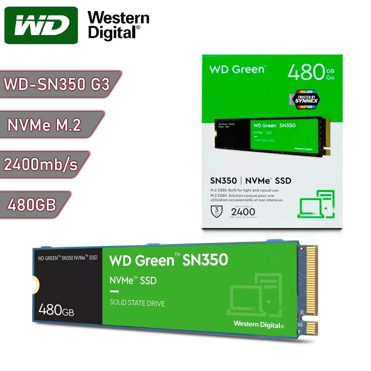Disco sólido SSD M.2 NVMe Western Digital SN350 480Gb
